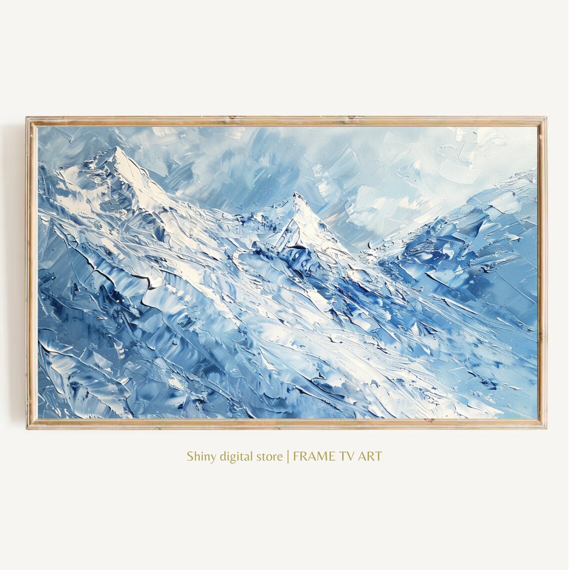 Winter Abstract Frame, Mountain Snow Minimalist Art