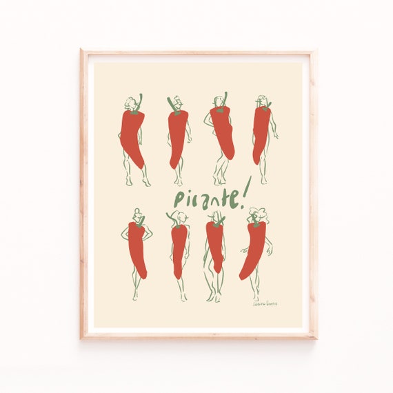Picante Chili Pepper Ladies, Modern Kitchen Art Print