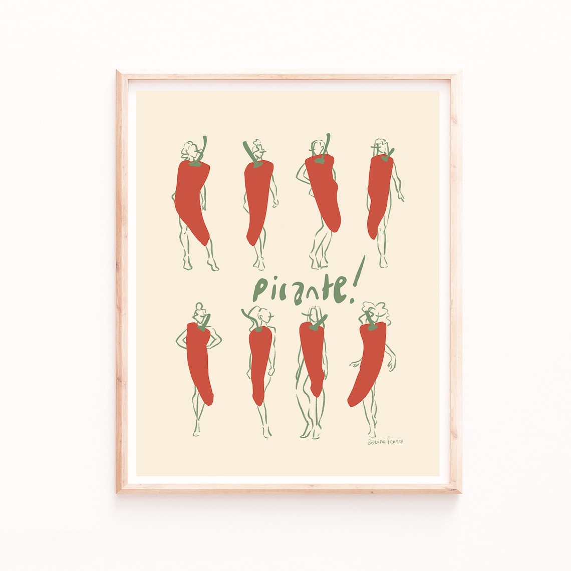 Picante Chili Pepper Ladies, Modern Kitchen Art Print