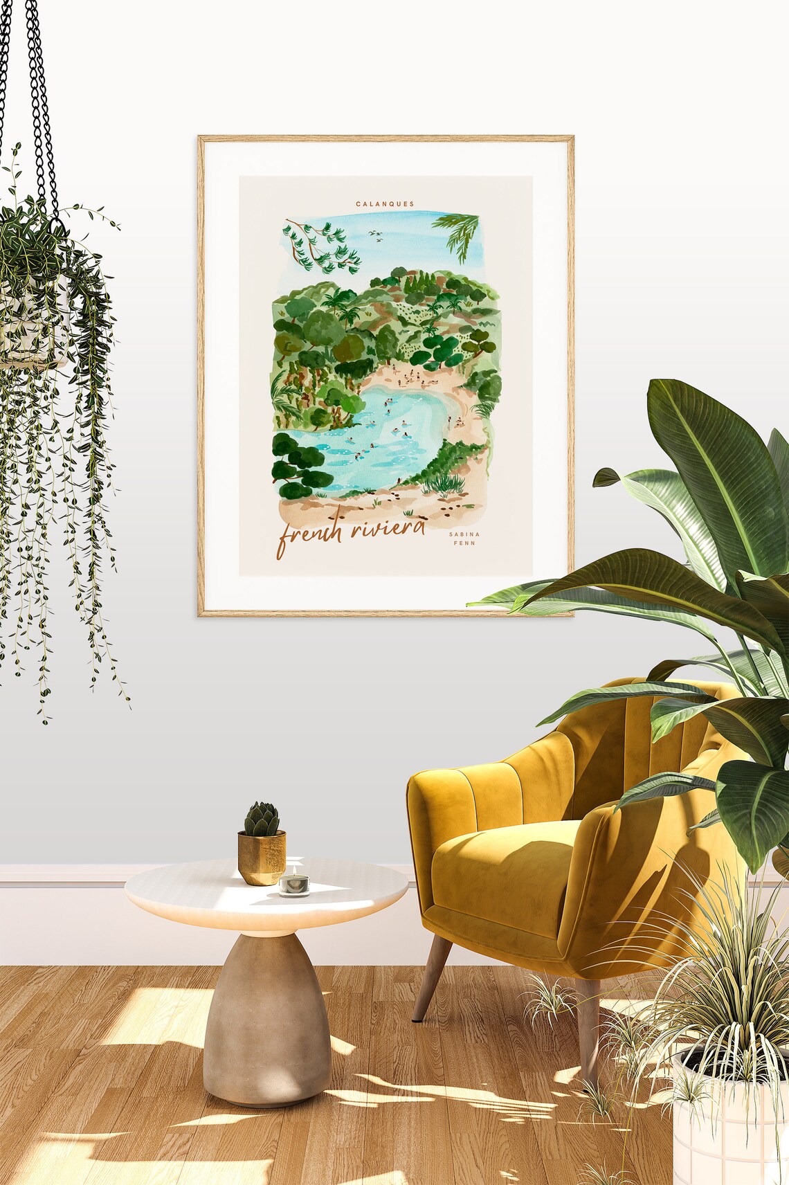 French Riviera Art Print, Mediterranean Coastal Poster - Image 2