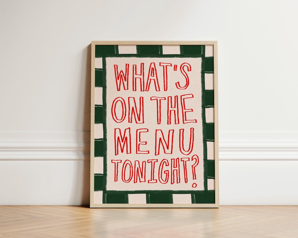 What’s On The Menu Retro Typography Art Print