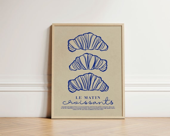 Croissants Trendy Breakfast Kitchen Art Print