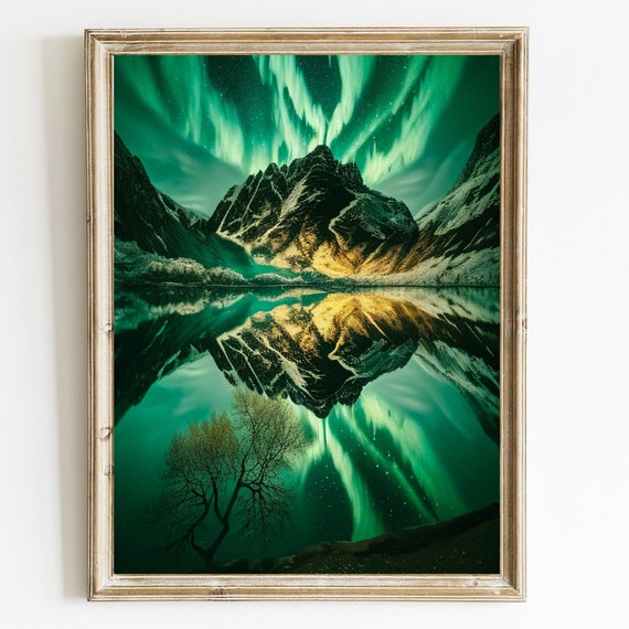 Norway Landscape Wall Art Norway Print Landscape Art Nature Photography Poster Art Aurora Borealis Wall Art Print