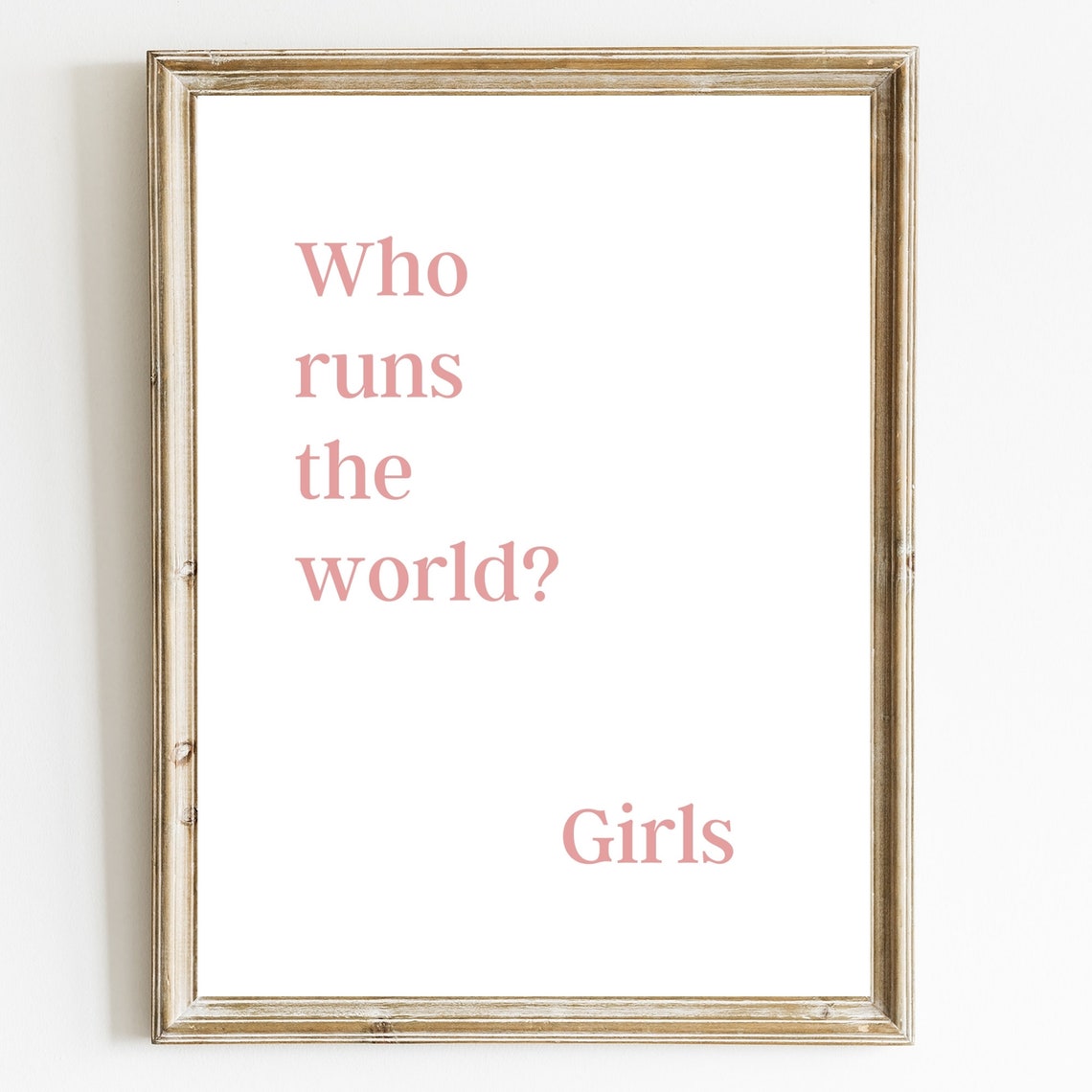 Who Runs The World Girls Childrens Wall Art Nursery Bedroom Playroom Teenager Print Nursery Decor Girls Wall Art