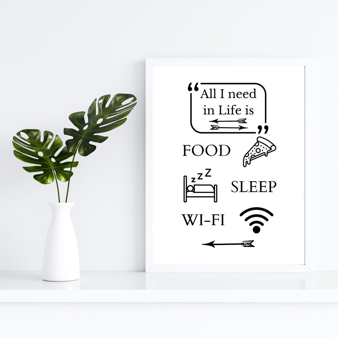 Wifi Funny Quotes For Home Teen Girl Bedroom Print Teen Girl Wall Decor Dorm Room Wall Art Quote Black And White - Image 2