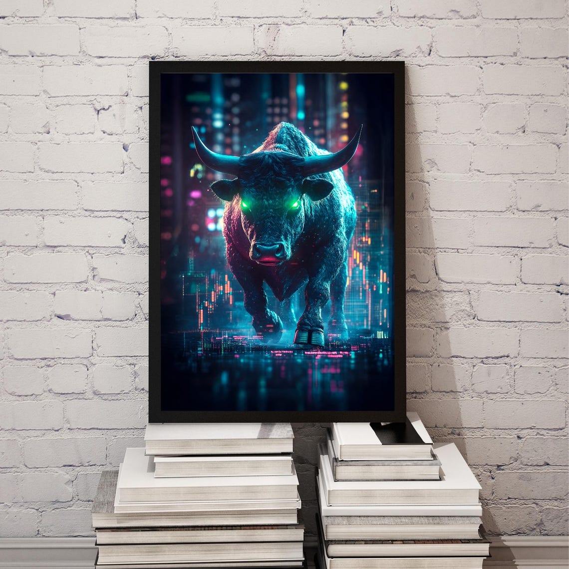 Trading Bull Poster Print Wall Street Trading Financial Art Bull Wall Art Print Stock Market Crypto Investor Money Trader Poster Bitcoin - Image 2