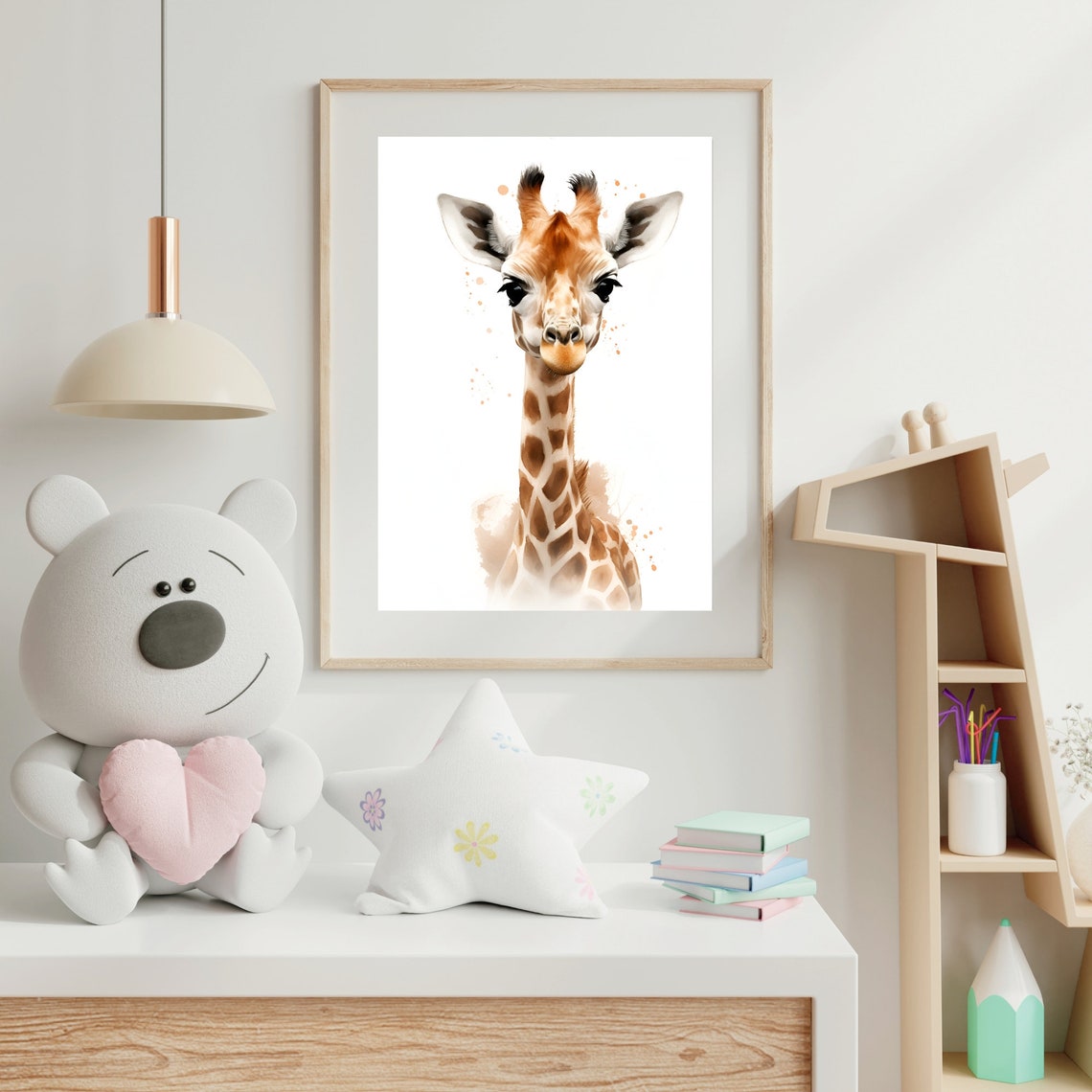 Nursery Tropical Jungle Prints Neutral Nursery Wall Art Set Nursery Baby Animals Set Botanical Nursery Home Decor - Image 2