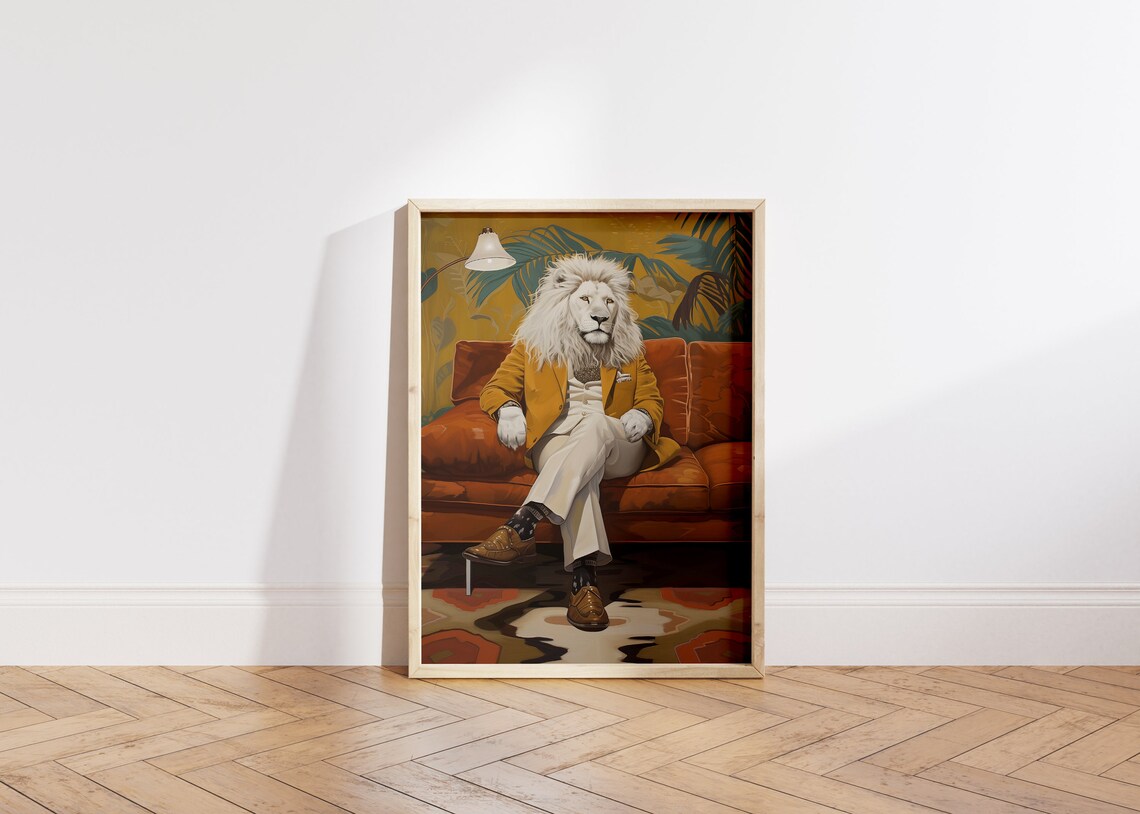 White Lion, Mid Century Modern Living Room Poster - Image 6