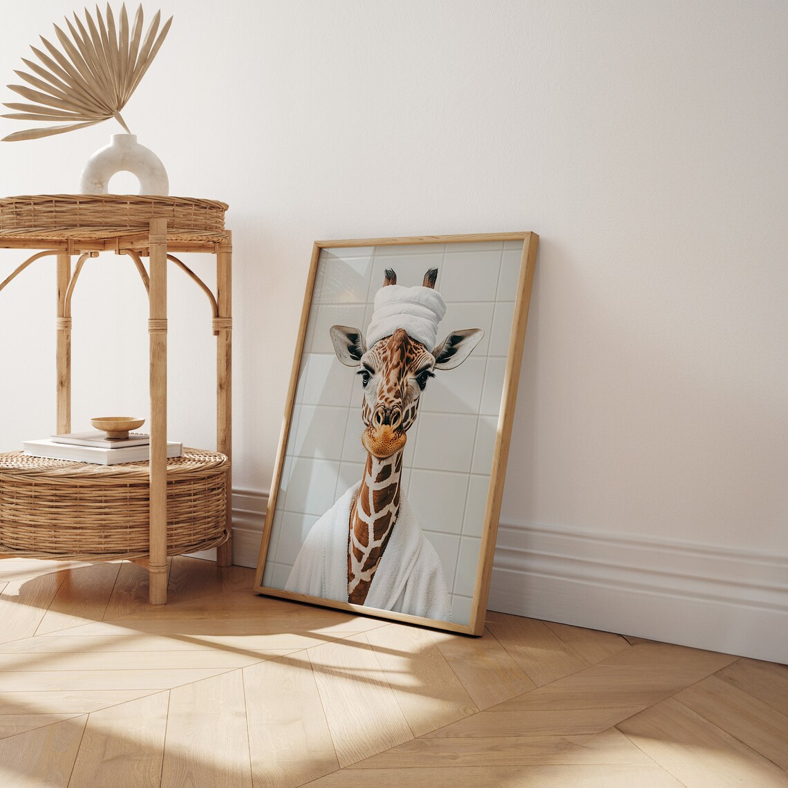Funny Giraffe Bathroom Decor, Humorous Poster - Image 2
