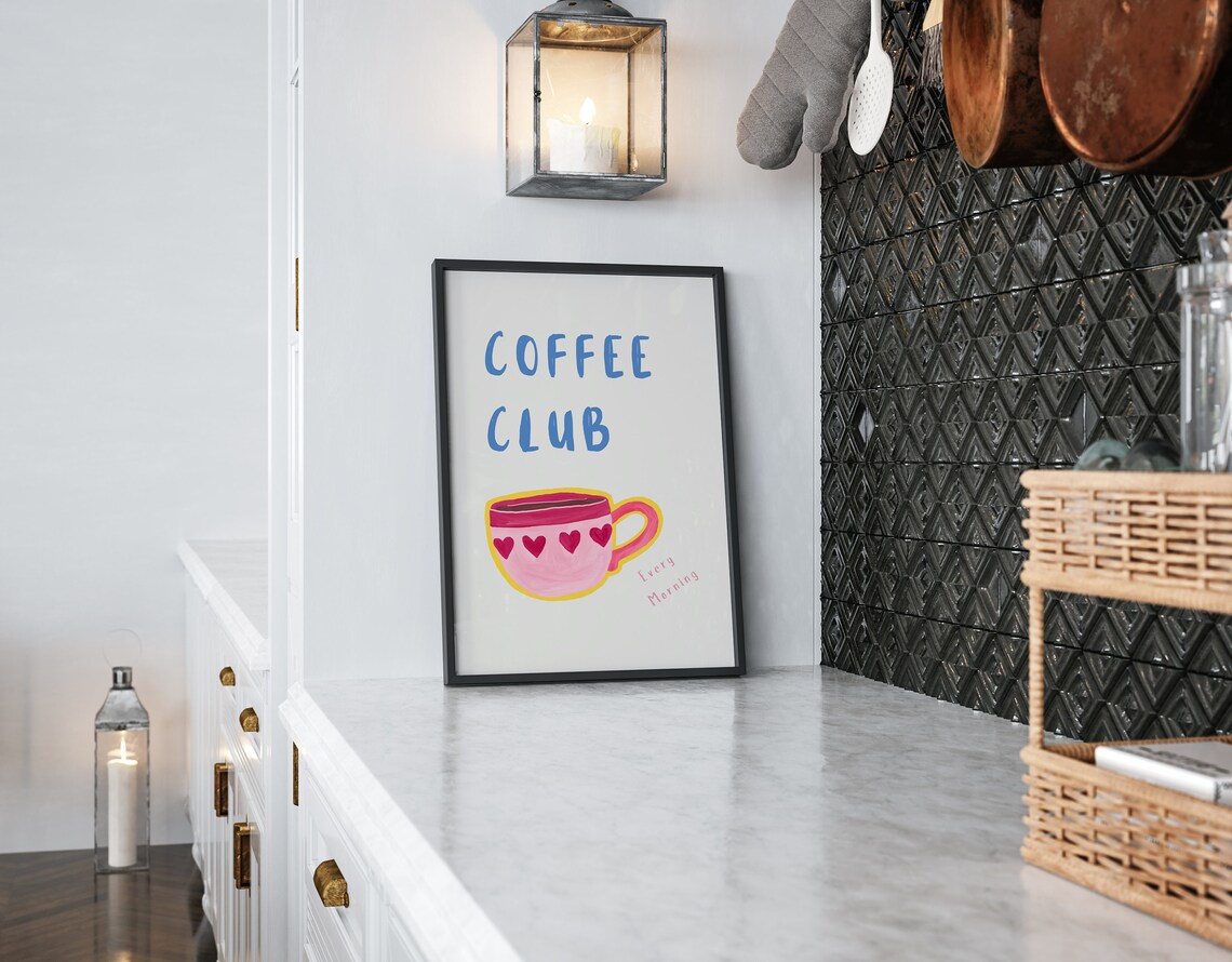Coffee Club Pink, Minimalist Coffee Lover Gift - Image 2