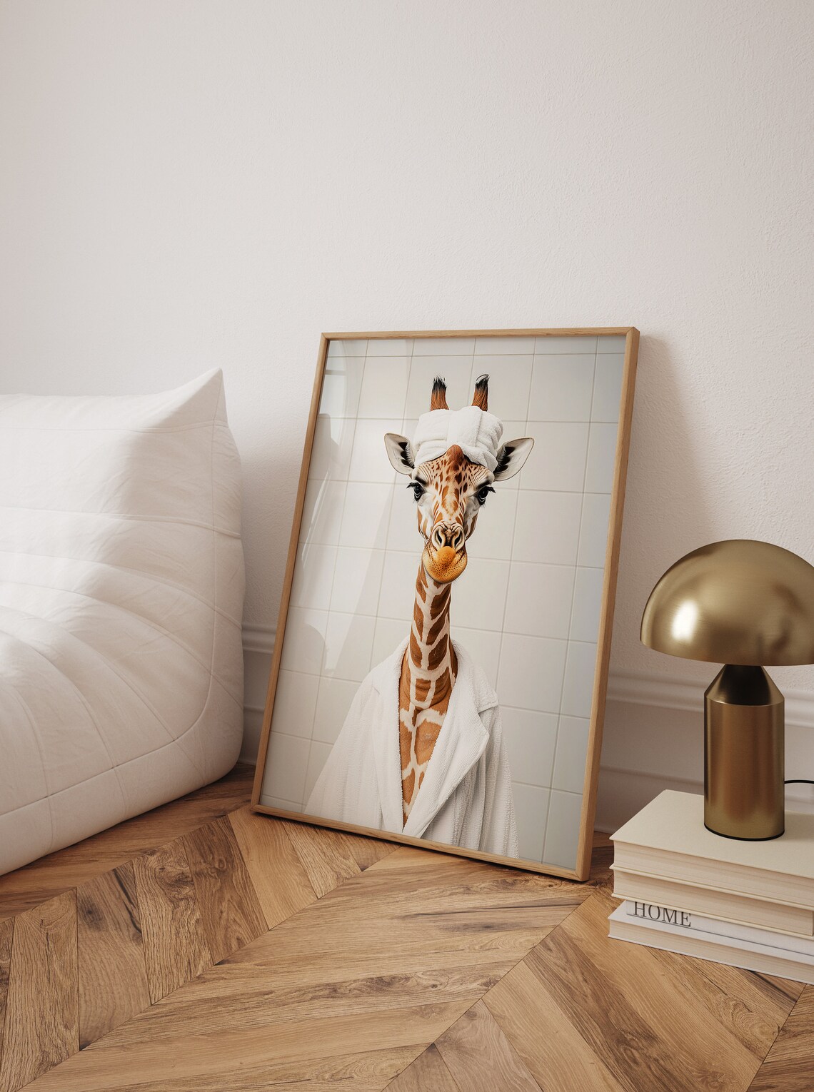 Funny Giraffe Bathroom Decor, Humorous Poster - Image 2