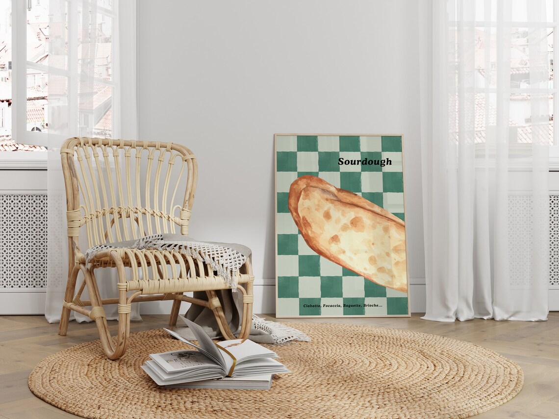 Sourdough Bread, Vintage Kitchen Decor Art Print - Image 3