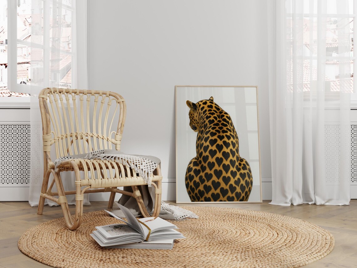 Leopard Heart Print, Modern Safari Decor - Image 3