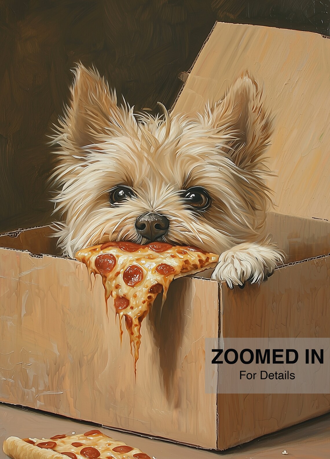 Cute Dog Eating Pizza, Funny Kitchen Art Print - Image 5
