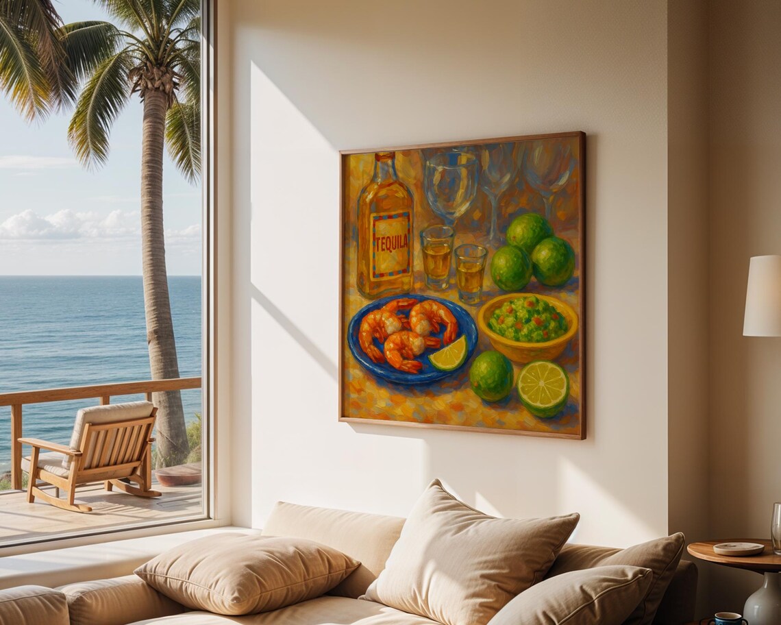 Tequila Shrimp, Colorful Food Painting for Kitchen - Image 6