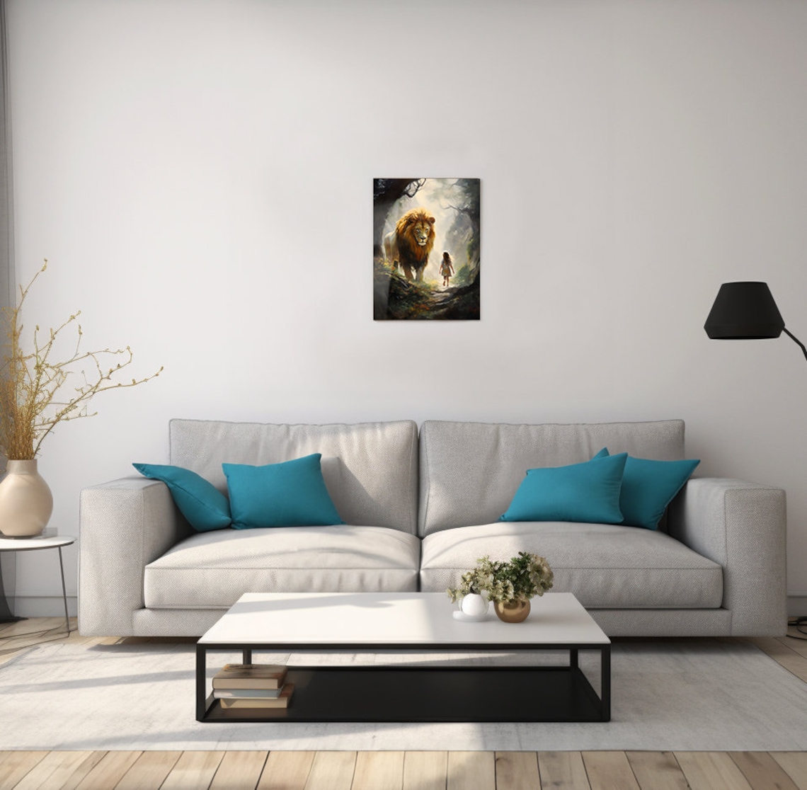 Aslan Narnia Fantasy Lion Art Print, Children's Art - Image 2
