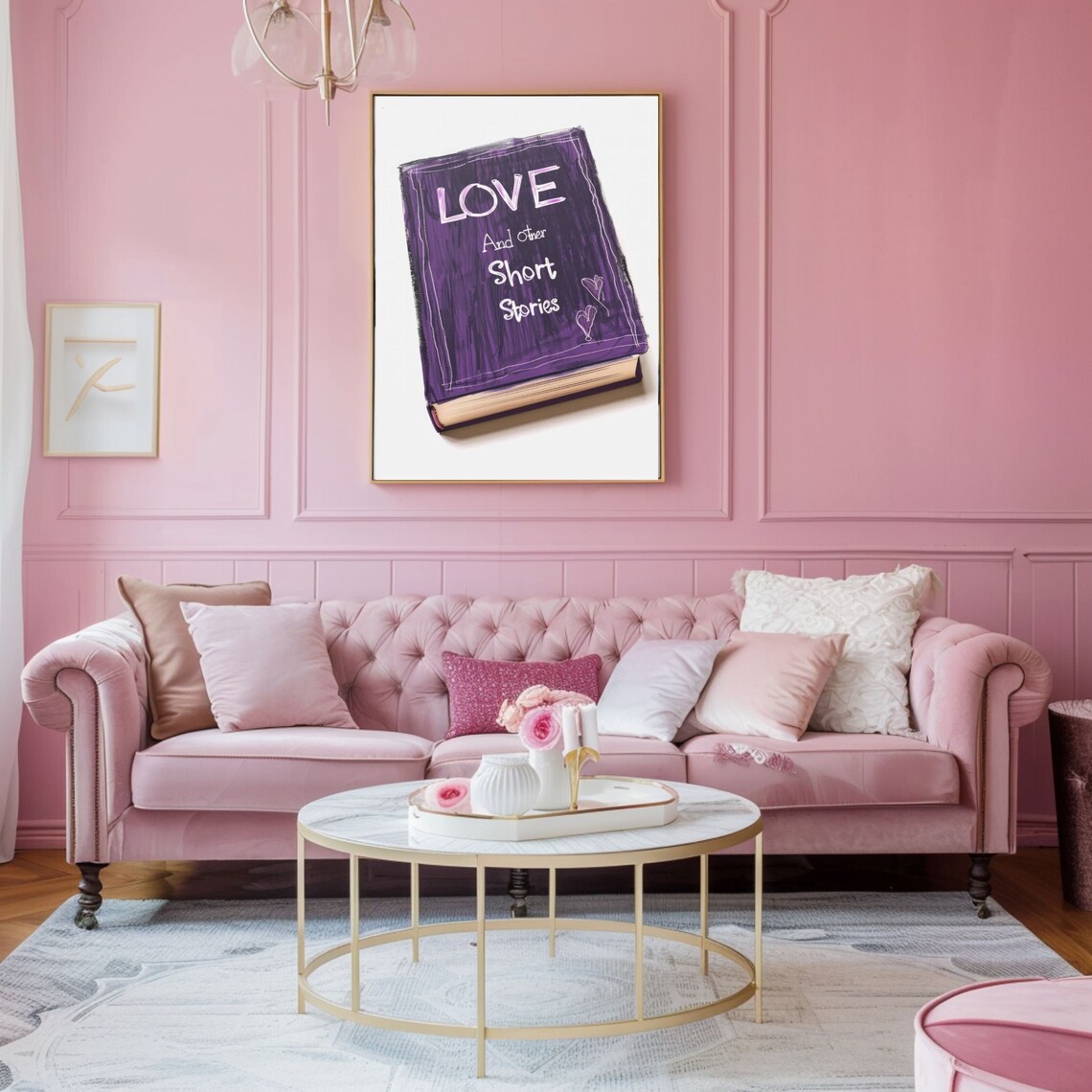Love And Other Short Stories Purple Book Wall Art For Readers