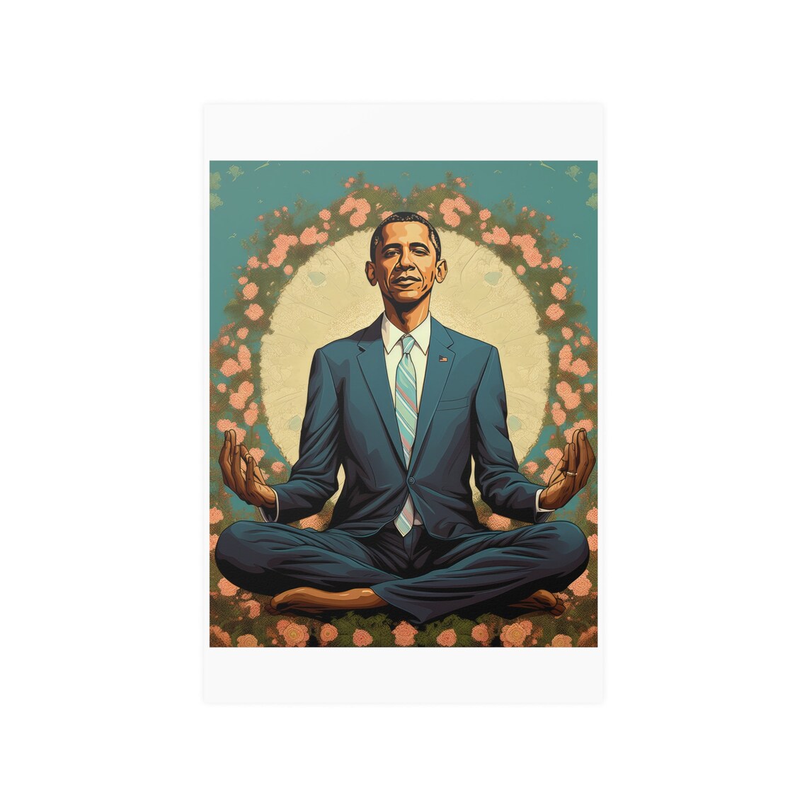 Obama Yoga Poster, Funny Typography Art Print - Image 2