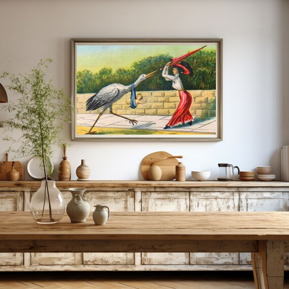 Funny Antique Child Free Wall Art Childfree Poster Victorian Art