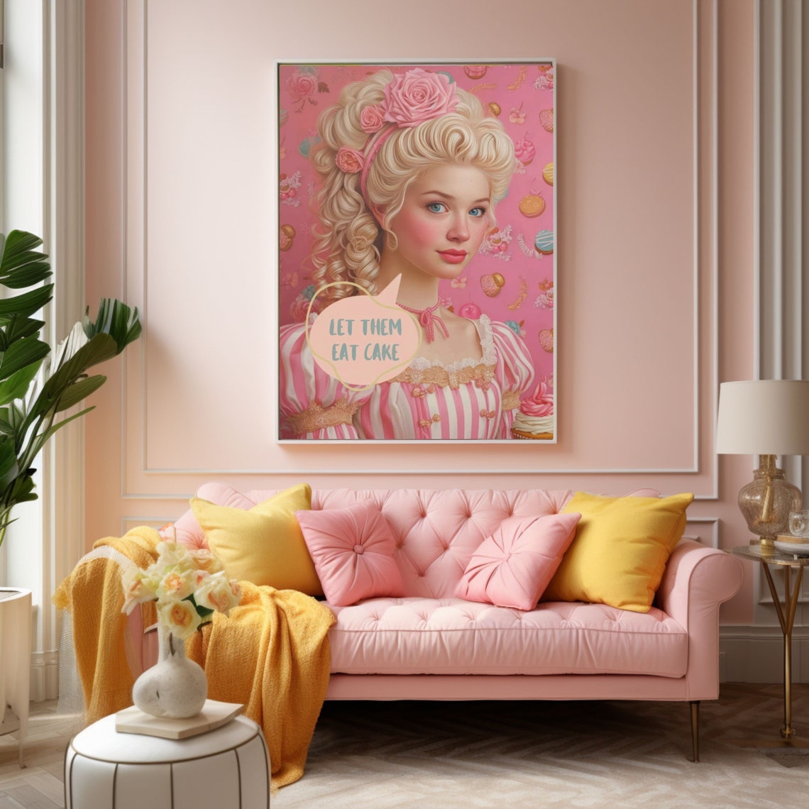 Marie Antoinette Wall Art Marie Antoinette Let Them Eat Cake Poster Pink Wall Art Cute Girly Poster Marie Antoinette Dorm Room Art