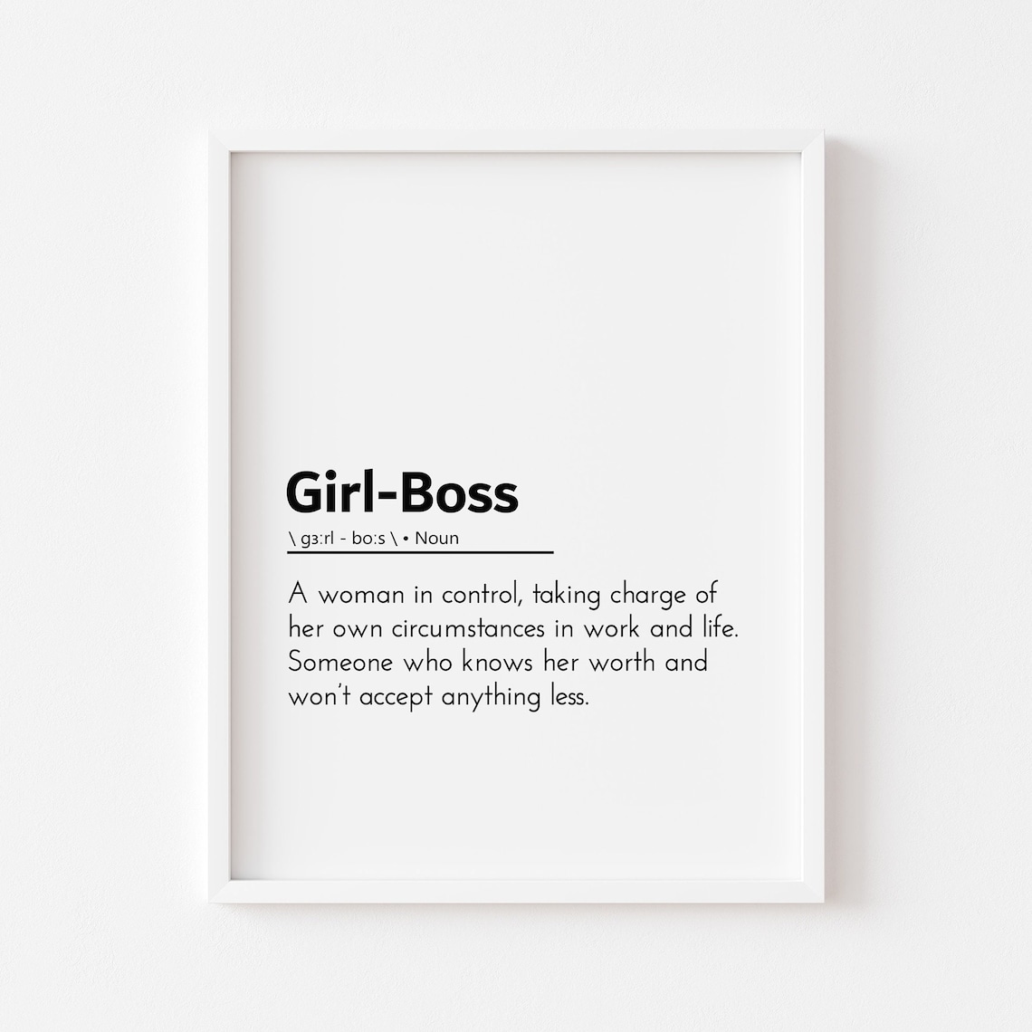 Girl Boss Definition Empowering Women Work Office Decor Wall Art
