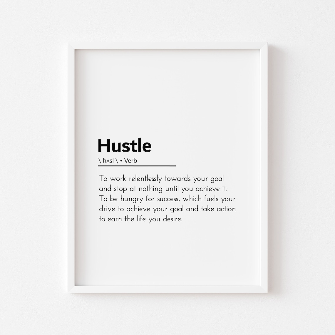 Hustle Definition Entrepreneur Motivational Office Quote Poster