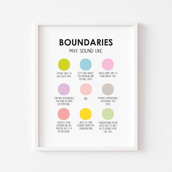 Boundaries May Sound Like Therapy Wall Art Mental Health Self Care Decor