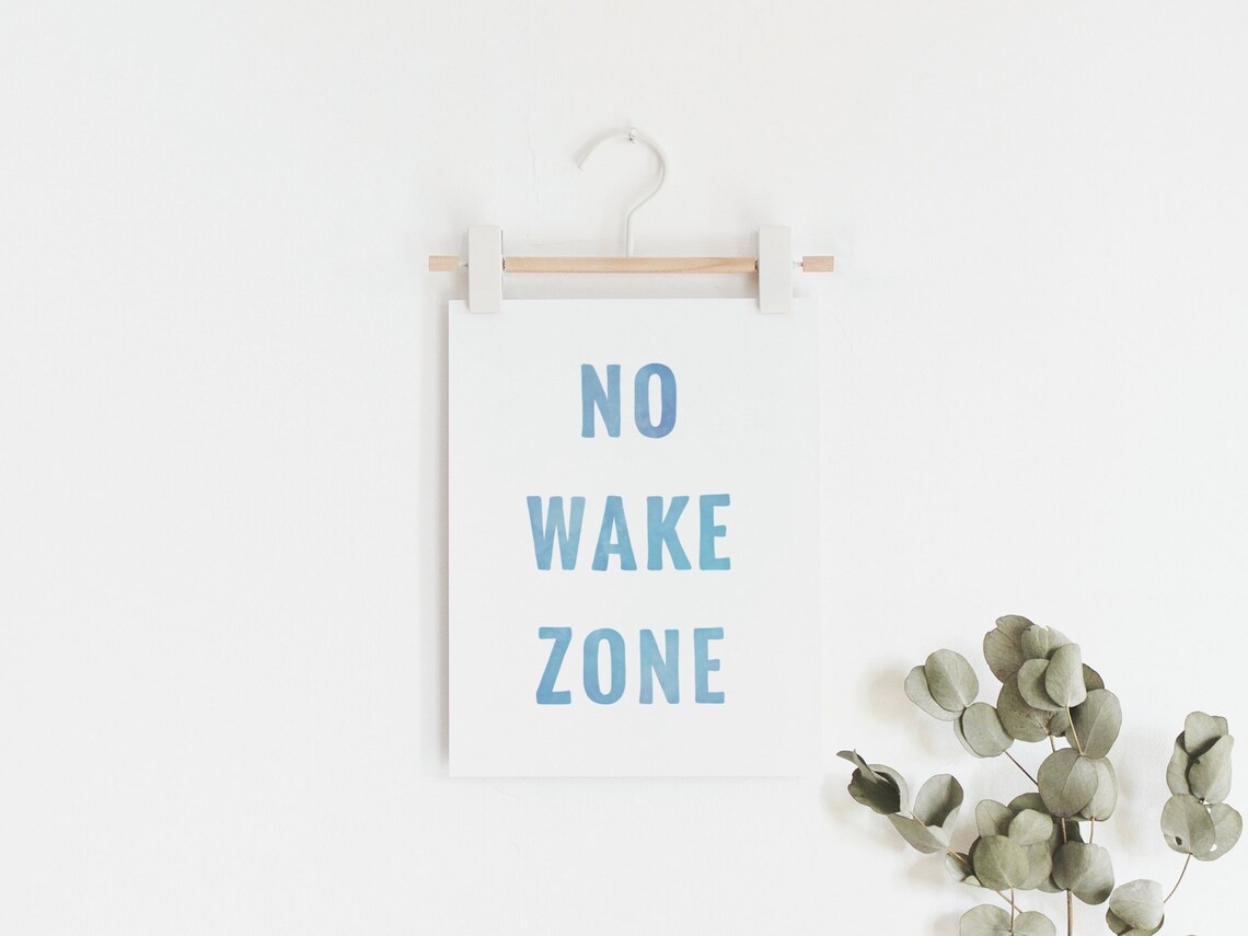 No Wake Zone Simple Line Surf Quote Poster - Image 2