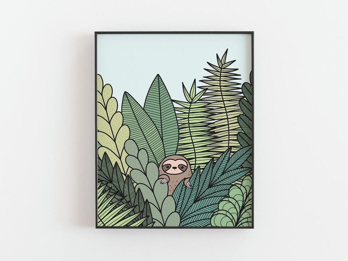 Weiner Dog Kids Room Art Print, Jungle Sunset Quotes