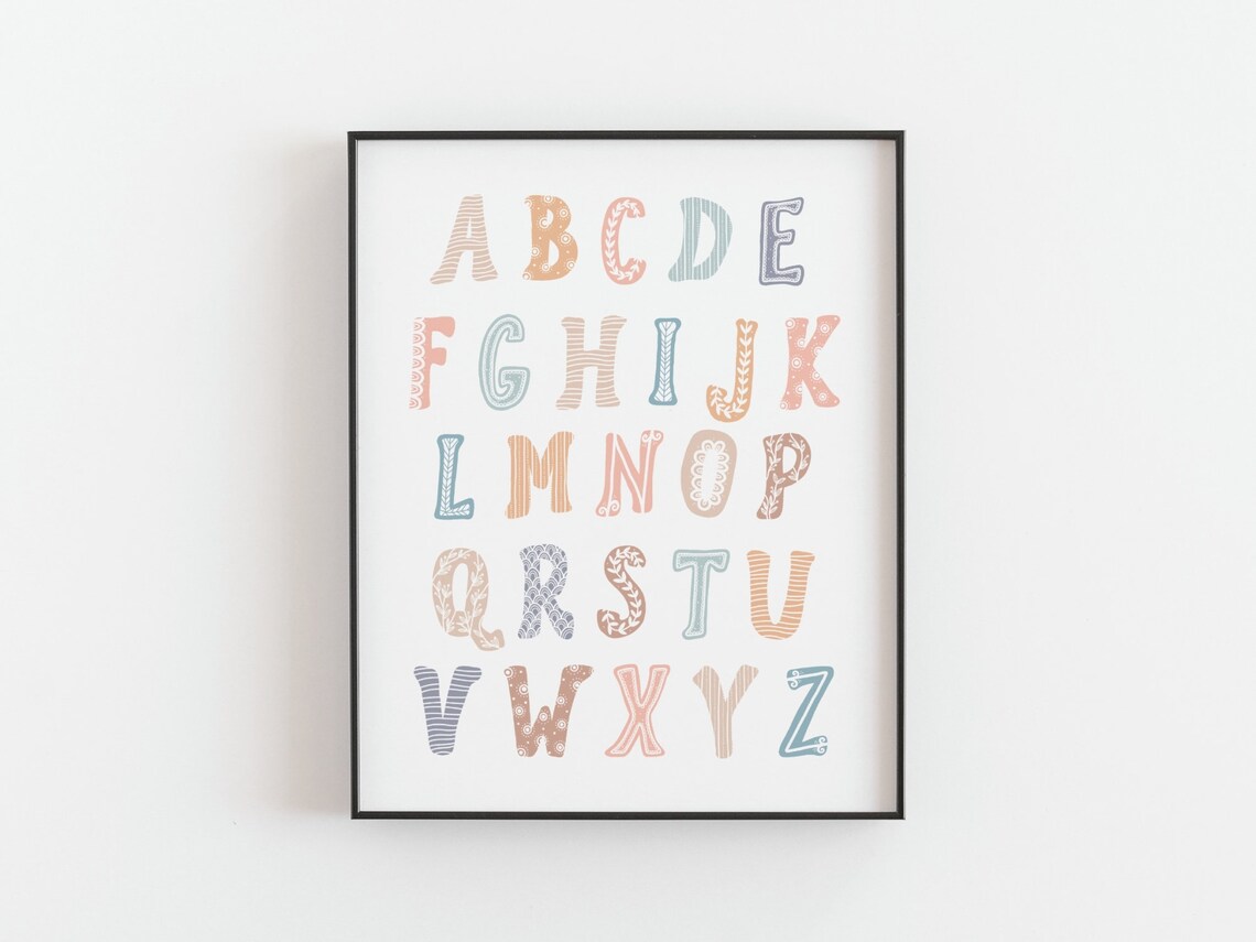 Rainbow Alphabet Poster, Nursery Educational Art - Image 3