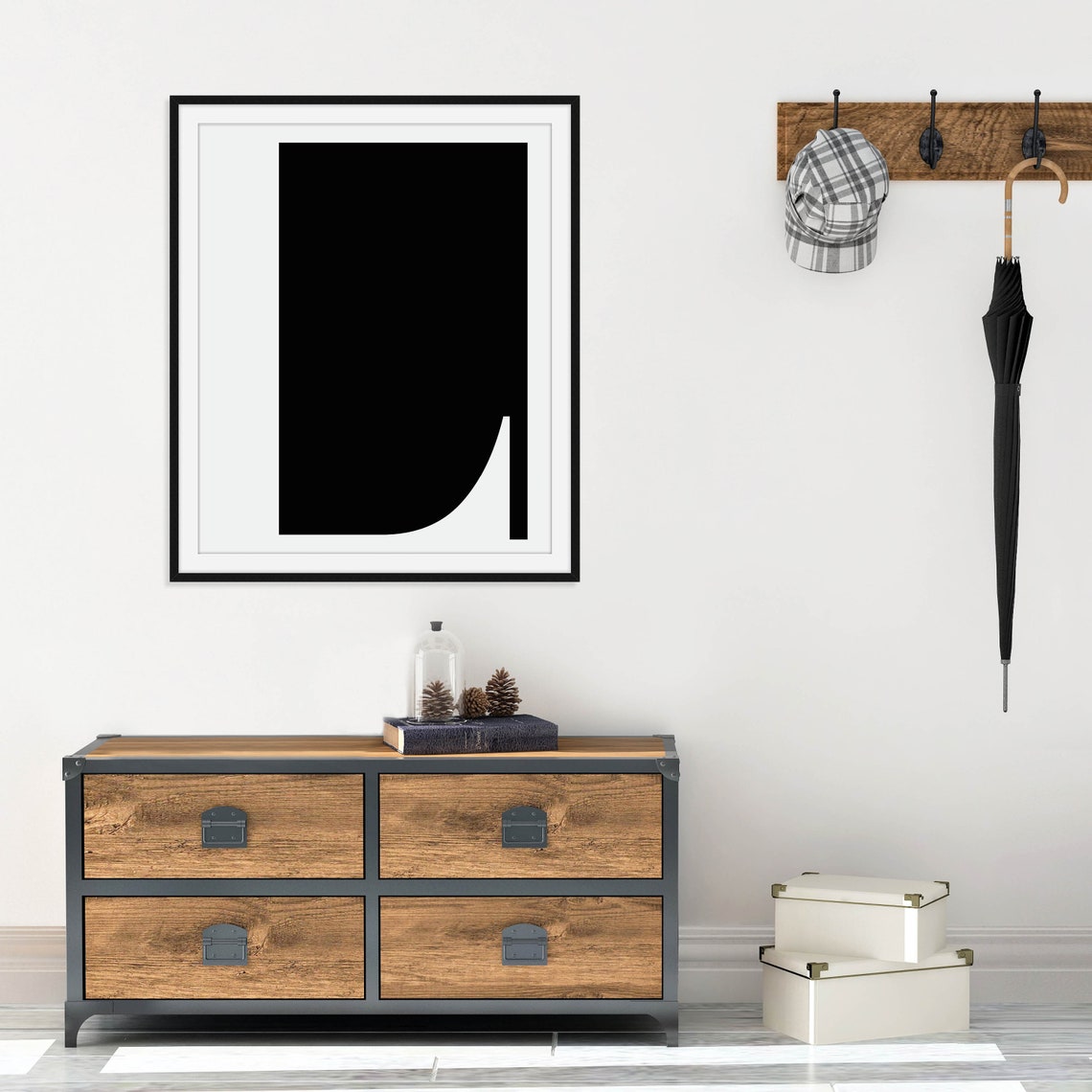 Monogram Initials Black and White Letter Wall Art Gallery Set - Image 4