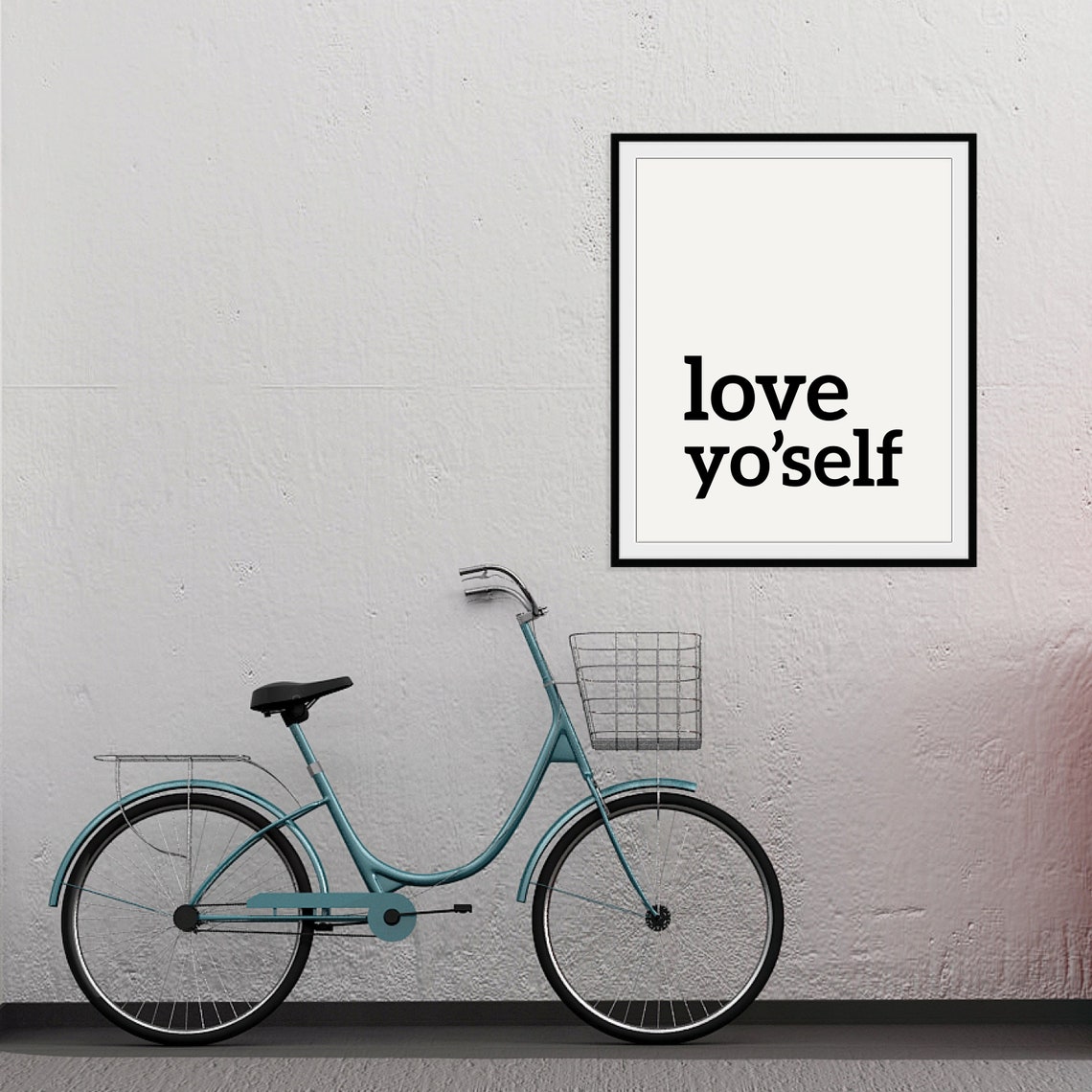 Love Yoself Bold Black Serif Typography Minimalist Self Care Wall Art