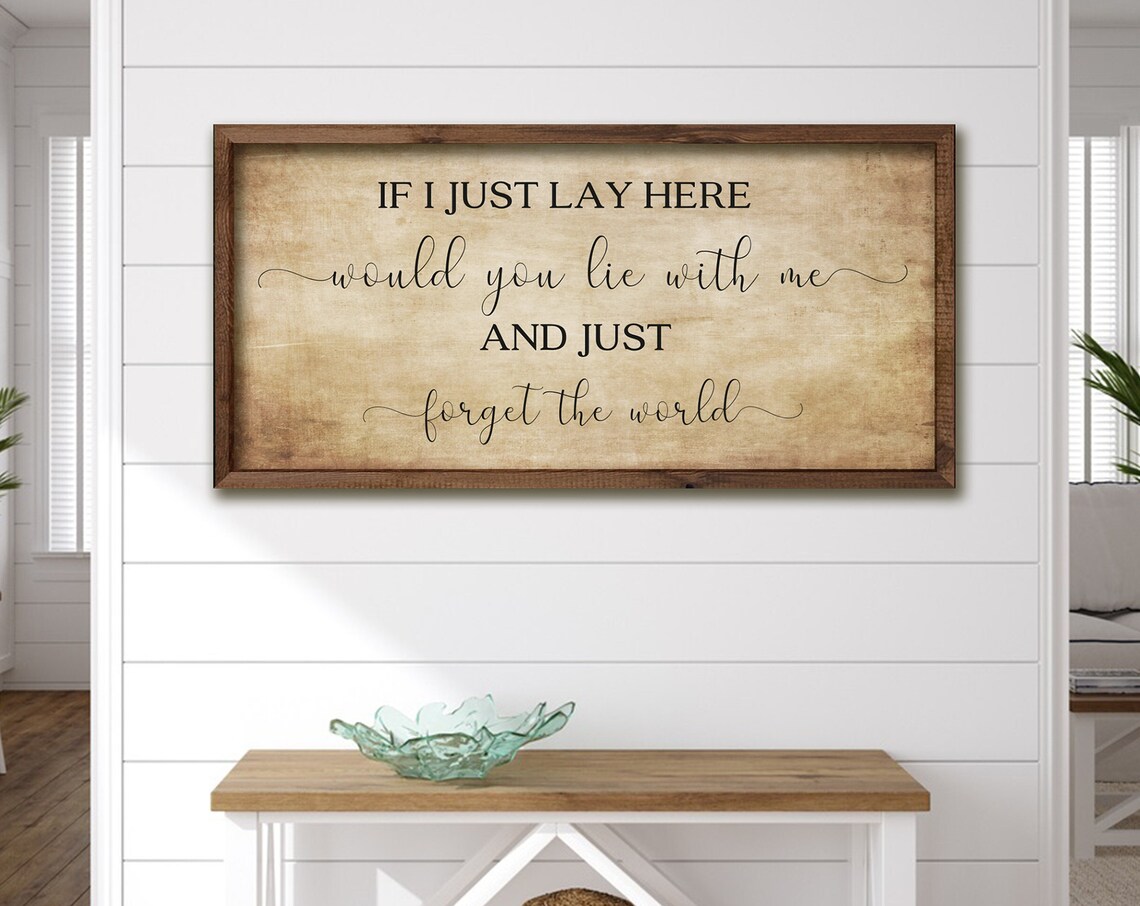 If I Lay Here Bedroom Sign, Above-Bed Wall Art Print