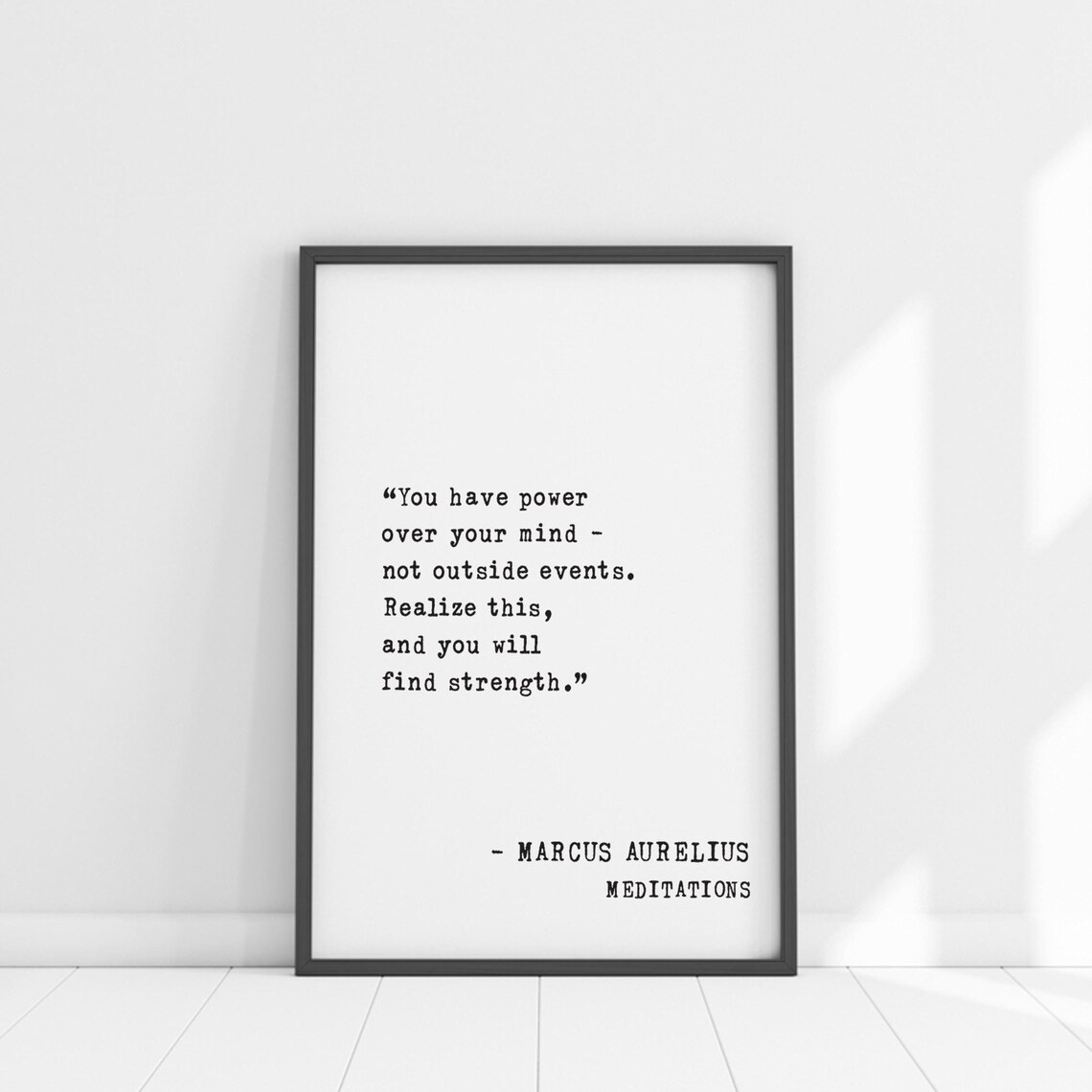Marcus Aurelius Meditations Mind Power Typewriter Quote Decor Poster