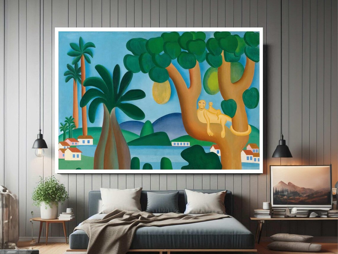 Tarsila do Amaral The Lake Blue Water Jungle Modernist Art Poster
