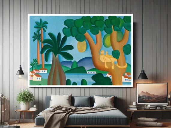 Tarsila Do Amaral The Lake Framed Modern Canvas Wall Art Print Ready To Hang Gift For Office Home Mom Girlfriend Boyfriend
