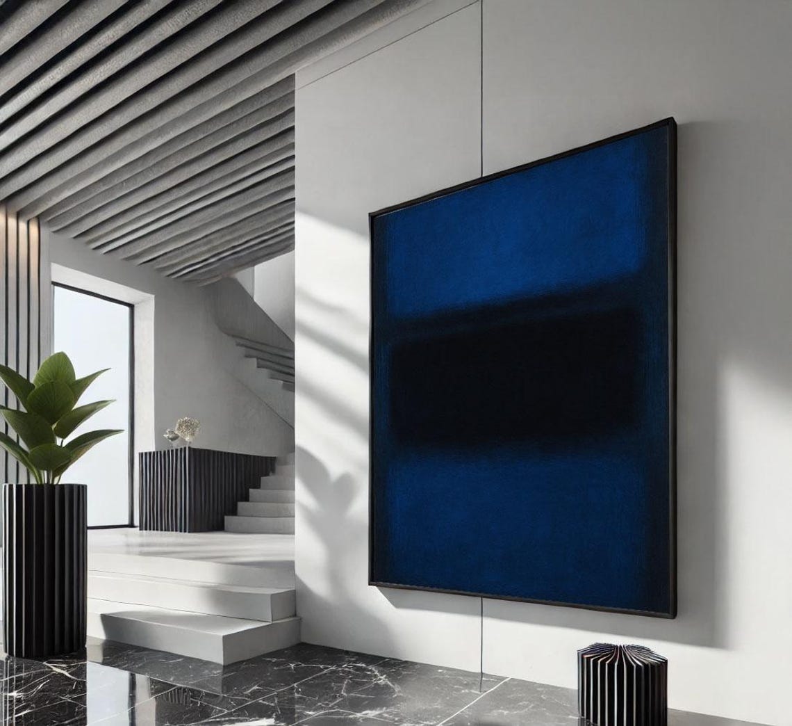 Midnight Blue Rothko Style Abstract Color Field Painting Poster