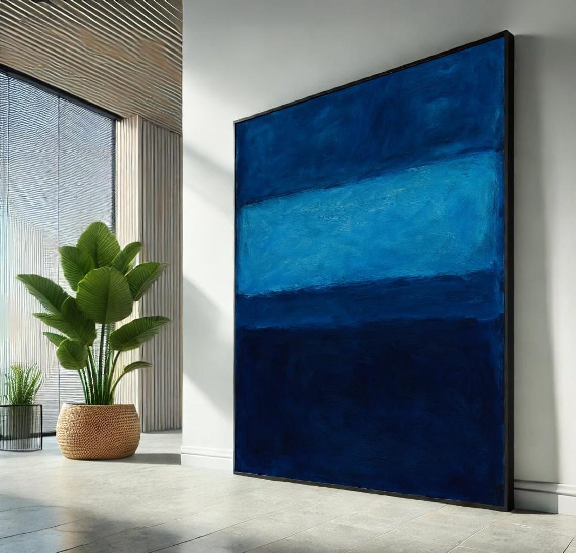 Deep Blue Rothko Style Color Field Moody Abstract Night Poster