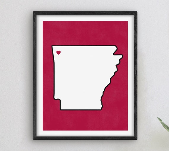 Graduation Gift College Town Print Fayetteville Arkansasa High School Grad Decor