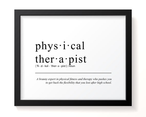 Physical Therapist Definition Funny Wall Decor Minimalist Art Print