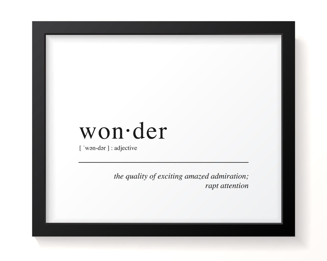 Wonder Dictionary Definition Minimalist Typography Word Art Poster