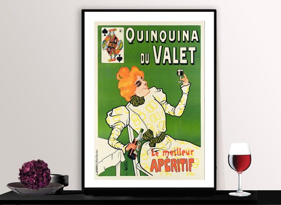 Quinquina Du Valet Le Meilleur Aperitif Vintage Fooddrink Poster Retro Beverage Art Gift Idea Wall Decor