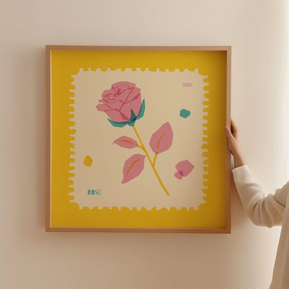 June Birth Flower Print Rose Poster Nursery Decor