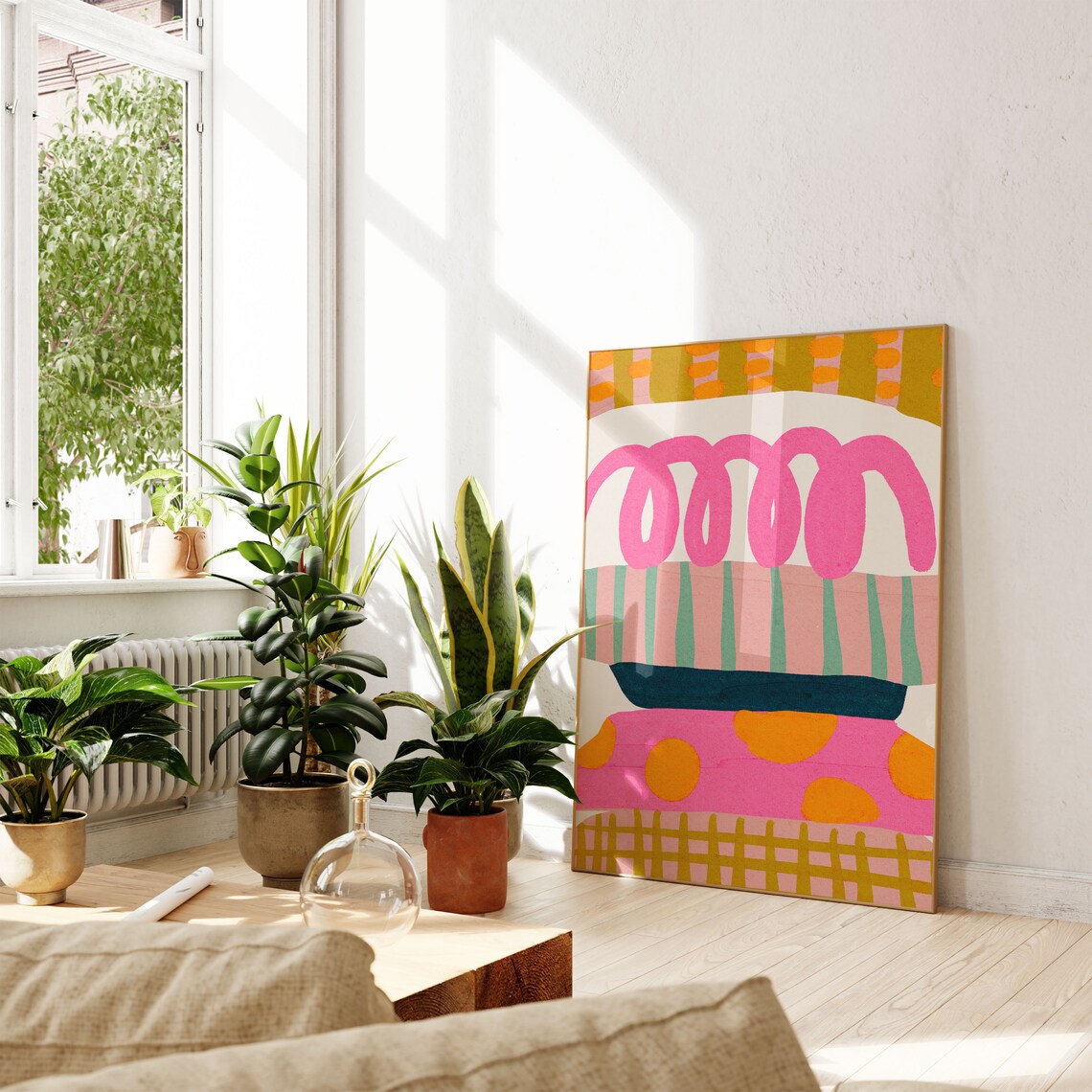 Colorful Geometric Abstract Art Print, Modern Decor