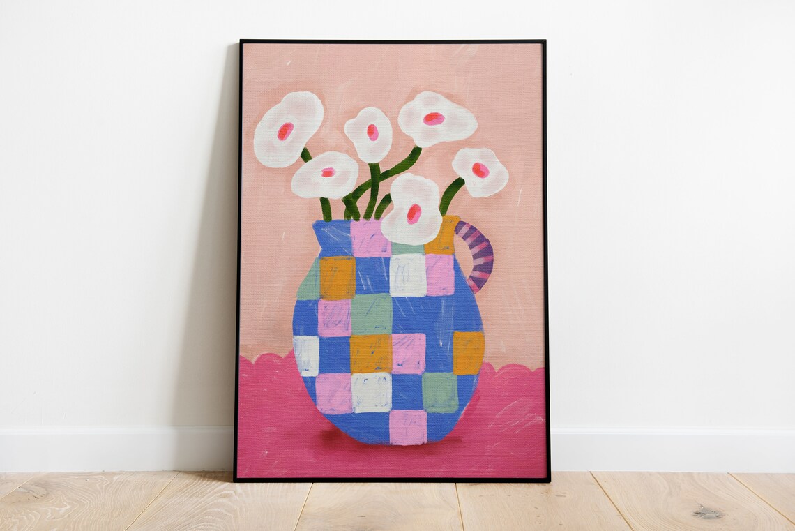 Abstract Lily Floral Print, Eclectic Home Decor