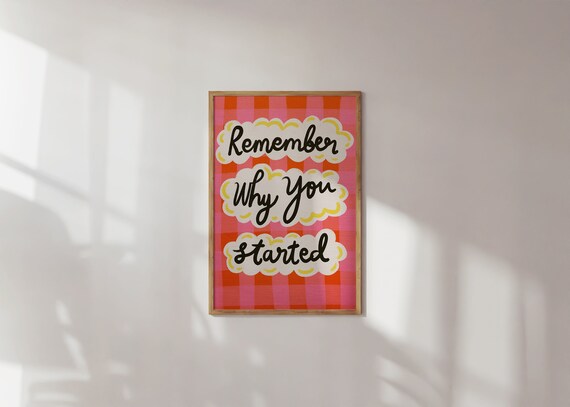 Motivational Typography Poster Colorful Hand Lettering Wall Art