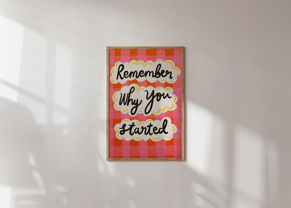 Motivational Typography Poster Colorful Hand Lettering Wall Art