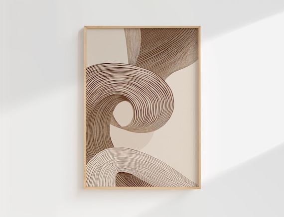 Japandi Minimalist Line Art Organic Flow Art Print