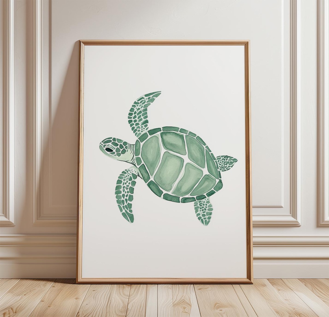 Sea Turtle Minimal Ocean Animal Art Print