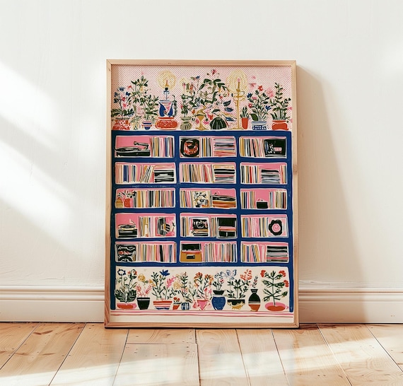Record Store Retro Music Poster